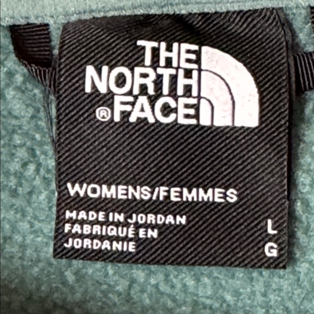 NORTH FACE HORIZON PERFORMANCE FLEECE SAGE GREEN CROPPED CREWNECK SWEATSHIRT - Picture 10 of 12